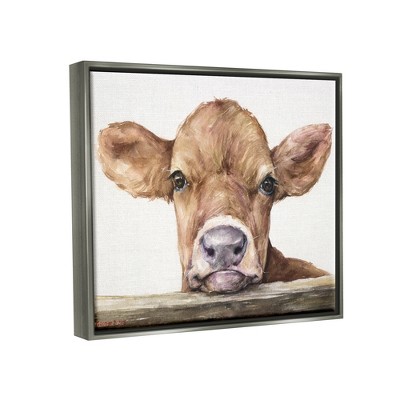Stupell Industries Baby Kuh Wasserbild – Leinwand-Wandkunst, 61x76 Cm, Fertig Zum Aufhängen, Made In USA