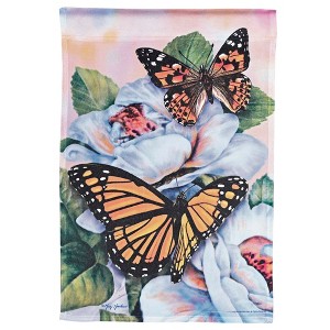 Dicksons Magnolia Garden Monarch Butterflies Orange and Black 44 x 30 Polyester Outdoor Garden Flag - 1 of 2