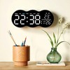 REGALWOVEN Digital Plastic Temperature Display Auto-Dimming Large Wall Clock 11 x 4.5 Inches - 2 of 4