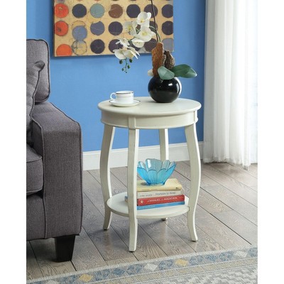 NicBex 18"W Round Sofa Table with Storage Shelf Space-Saving Couch Table for Small Spaces