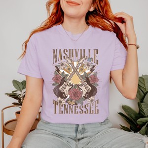 Simply Sage Market Nashville Retro Flowers Garment Dyed Tee - 1 of 4