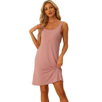 Cheibear Women's Sleeveless Pajamas Tank Dress Round Neck Sleepwear Lounge  Nightgowns Purple Medium : Target