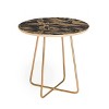 Marta Barragan Camarasa Tropical Night Heat Side Table Round Black/Gold - Deny Designs: Gold Frame, Living Room Accent - 3 of 4