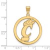 Black Bow Jewelry 14k Yellow Gold Plated Sterling Silver Cincinnati Bearcats NCAA Extra Large Pendant - 2 of 3