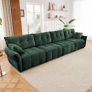 Modern 4 Seater Sofa with Solid Wood Frame and Premium Chenille,Upholstered Sofa with High Resilience Cushions,Living Room or Office Lounge Sofa-Koiai - 1 of 4
