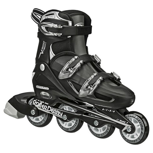 Roller Derby V-tech 500 Adjustable Kids' Inline Skates - Black/white (6-9)  : Target