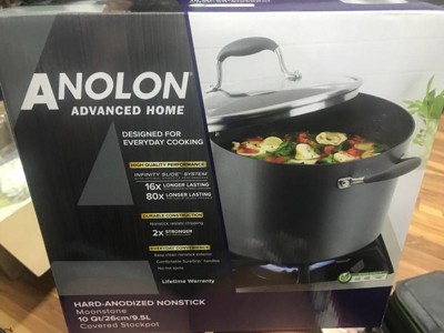 Anolon Advanced Home 10qt Covered Stockpot Onyx : Target