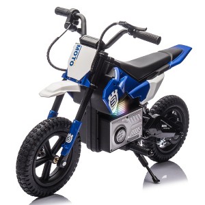 24V 200W Kids Ride On Motocross Motorcycle, Adjustable speed Electric Dirt Bike Toy with LED, Bluetooth, Music, Horn, Gift for Boys Girls - 1 of 4