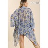 Women's Sheer Floral Print Open Front Duster With Crochet Detail Plus - umgee - 3 of 3
