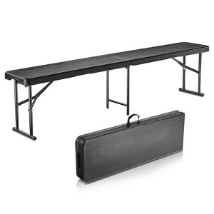 VEVOR Plastic Folding Bench, 6 FT Portable Folding Bench, Smooth HDPE Waterproof Outdoor Bench, Picnic Camping Dining Seat with Carrying Handle - 1 of 4