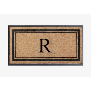 A1HC Natural Rubber Coir Outdoor Doormat 24x48 Monogrammed Anti-Shed Treated Durable Front Door Mat - 1 of 4