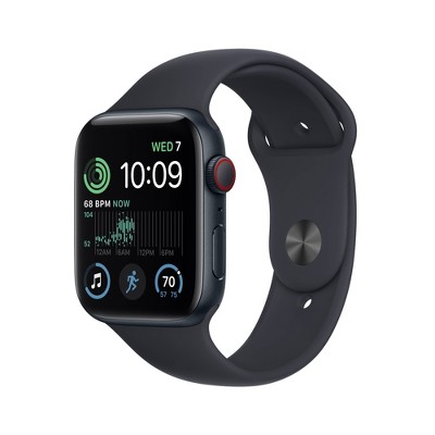 Apple Watch SE GPS + Cellular 44mm Midnight Aluminum Case with Midnight  Sport Band (2022