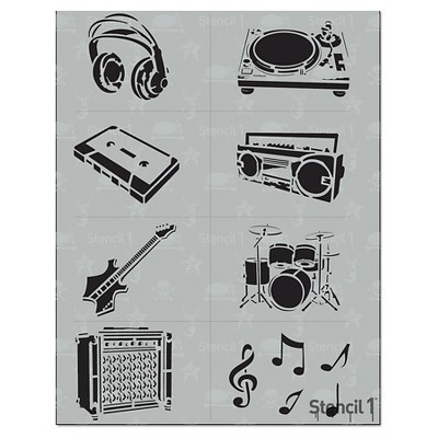 Stencil1 Music Multipack 8ct - Stencil 8.5" x 11"