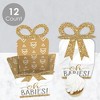 Big Dot of Happiness It's Twins - Square Favor Gift Boxes - Gold Twins Baby Shower Bow Boxes - Set of 12 - 3 of 4