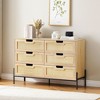 Jojoka 6 Drawer Double Dresser,Wooden Chest of Drawer,Farmhouse Storage Cabinet with Solid Metal Legs for Bedroom - 4 of 4