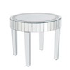 Artloge 23.62in Luxury Mirrored Round End Table with Crystal Diamonds Inlay Bedside Table - 3 of 4