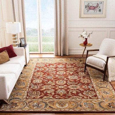 Rust and Camel Hand-Tufted Wool 4' x 6' Area Rug