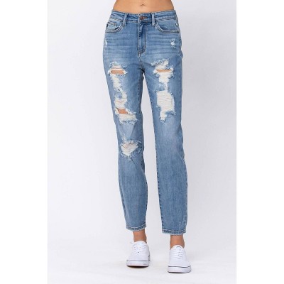 Women's High Waist Destroyed friend Jeans - Judy Blue