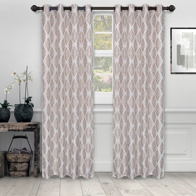 Vintage Venetian Damask Jacquard Embroidered Curtains, Set of 2 by Blue Nile Mills