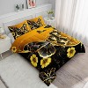 Hachikiko Queen Butterfly Comforter Set - Black & Gold Vintage Floral Bedding, 3PC Luxury Retro Design for Adults - 3 of 4