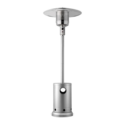 VEVOR Patio Heater for Outdoor Use, 50000BTU Propane Heater Tall Hammered With Round Table Design, Metal Burner and Wheels,Fixed Flame Heater, Silver