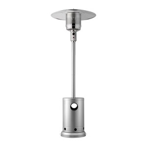 VEVOR Patio Heater for Outdoor Use, 50000BTU Propane Heater Tall Hammered With Round Table Design, Metal Burner and Wheels,Fixed Flame Heater, Silver - 1 of 4