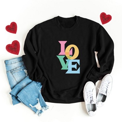 Simply Sage Market Women's Graphic Sweatshirt Love Colorful