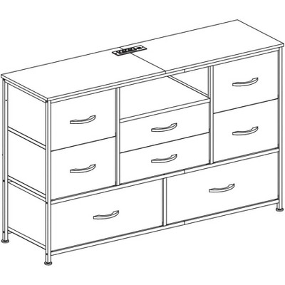 47.4-inch Multi-Functional TV Stand with 8 Drawers, RGB Smart Light Strip, Dual Power Outlets, Suitable for Multiple Scenarios