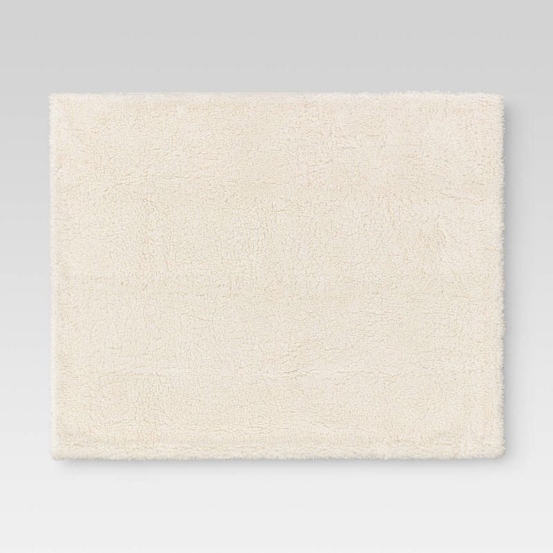 Long Faux Fur Throw Blanket Off-White - Threshold&#8482;, 4 of 9