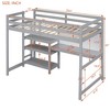 Sapphtopaz Loft Bed with Writing Board & Desk Space-Saving Loft Bed with Shelves & Ladder, Wooden Kids Bed Frame for Small Space - 4 of 4