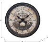 Cesicia 20" Round Brown Wall Clock with Aviator Print Backdrop - 2 of 4
