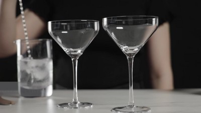 Viski Angled Crystal Martini Glasses, Set of 2