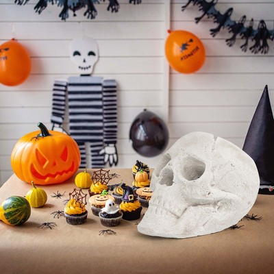 Beige Ceramic Fireproof Fire Pit Skull for Halloween
