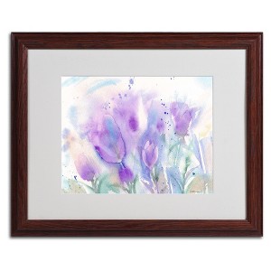 Trademark Fine Art -Sheila Golden 'Purple Blues' Matted Framed - 1 of 4