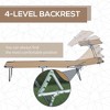PAGED Folding Chaise Lounge Pool Chairs Adjustable Camping Chair with Canopy Shade Steel Frame and Side Pocket for Porch, Camping, Patio - 2 of 4
