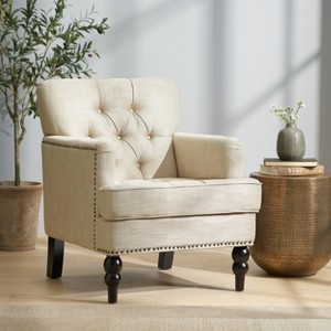 GDFStudio Aurelia Contemporary Tufted Club Chair with Nailhead Trim - 1 of 4