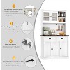 Kitchen Pantry Storage Cabinet, 71" Tall Wood Pantry Cabinet with Microwave Stand, Coffee Bar Hutch with Wine Rack for Dining Room, Living Room - 4 of 4