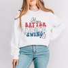 Simply Sage Market Women's Graphic Sweatshirt Batter Batter Red White Blue - 2 of 4