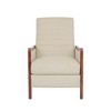 Mid-Century Modern Style Fabric Channel Stitch Pushback Recliner with Birch Wood Frame - 2 of 4