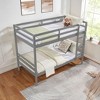 NicBex Bunk Bed,Wood Bunk Bed Frame with Ladder and High Guardrail,Twin Size Bed Frame for Kids Teens,No Box Spring Needed - 3 of 4