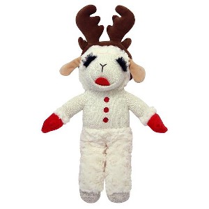 Multipet Holiday Lamb Chop with Reindeer Antlers Plush Dog Toy (13" Standing Lamb) - 1 of 3