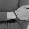 Black Bow Jewelry Stainless Steel, Blue Chalcedony/Tiger's Eye Leather Bracelet, 8.25 In - 3 of 4