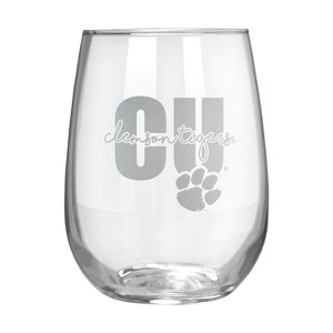 NCAA Clemson Tigers The Vino Stemless 17oz Wine Glass - Clear - 1 of 2