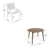 5 PCS Outdoor Dining Set, 4 Wicker Armrest Chairs with Round Dining Table, Acacia Wood Frame Chairs with Polyester Cushions-Coolbibila - 4 of 4