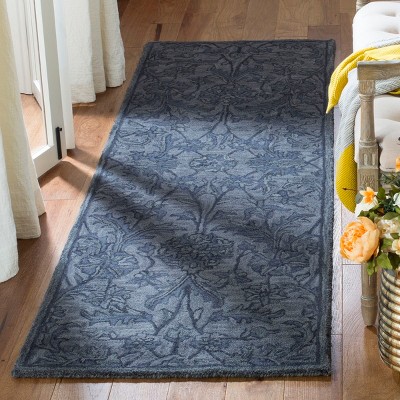 Grey and Multicolor Hand Tufted Wool Runner Rug