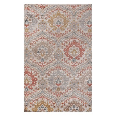 Vintage Floral Damask Indoor Area Rug, 8'x10', Ginger - Blue Nile Mills ...