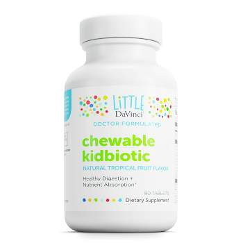DaVinci Labs Chewable Kidbiotic - Kids Probiotics to Support Healthy Gut, Brain Health and Immunity* - Tropical Fruit Flavor - 90 Chewable Tablets