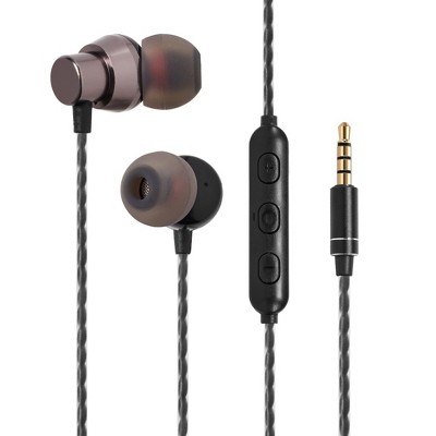 ionX Wired Headphones with Microphone, In Ear 3.5mm Corded Headphones with  In Line Multifunction Controller, Black