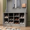 Famapy Wood 3-in-1 Hall Tree Bench with Double Hooks and Shelves  Gray - 3 of 4