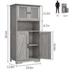 67" H Tall Bathroom Storage Cabinet Freestanding Bathroom Storage Cabinet with 4 Doors and Adjustable Shelves - 2 of 4